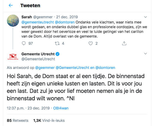 Twitterberichten van 21 december 2019.