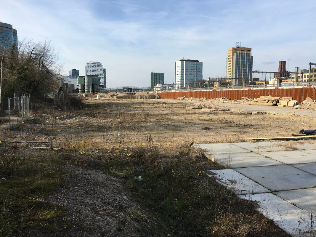 Het voormalig Utrechtse EKP-terrein min of meer klaar voor de nieuwbouw. Foto: Dik Binnendijk