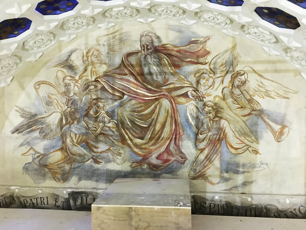 Fresco in de schaduw van de steigers. Foto: DB