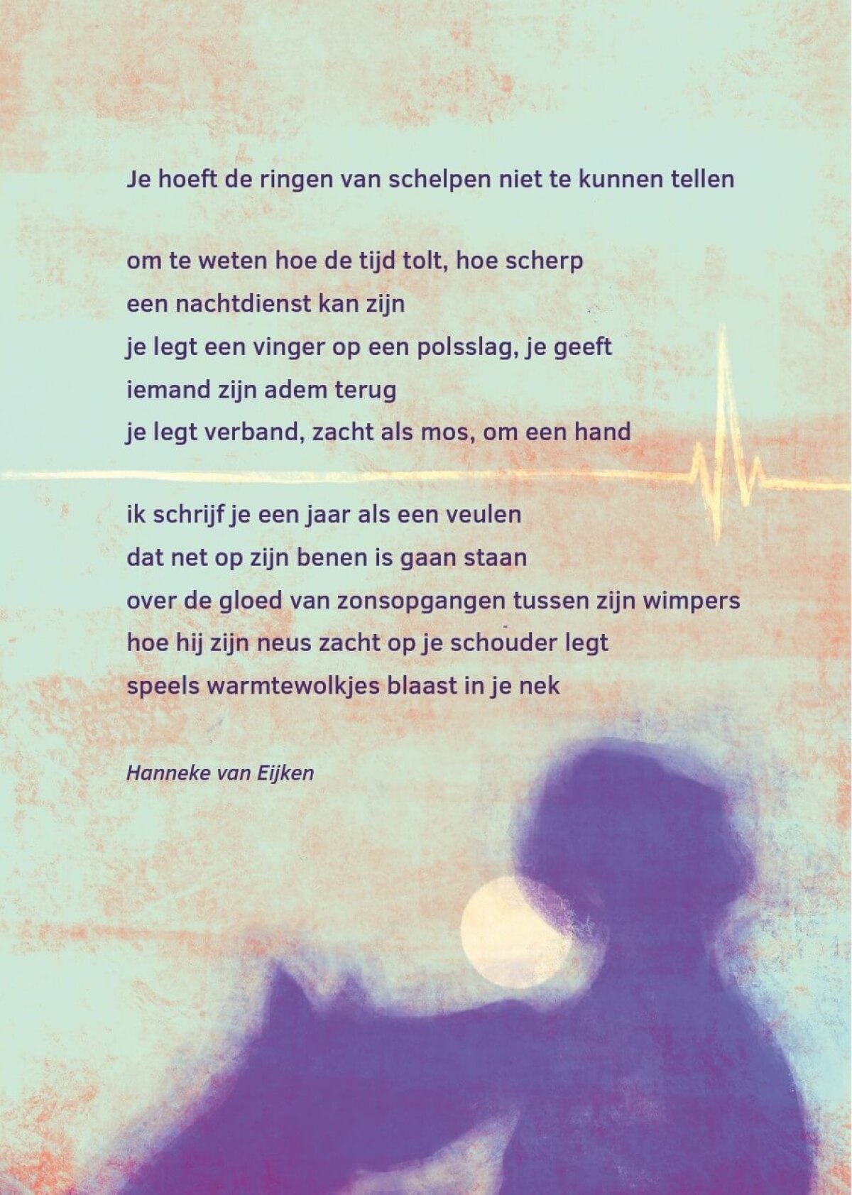 Het gedicht van Hanneke van Eijken, illustratie en vormgeving door Leine