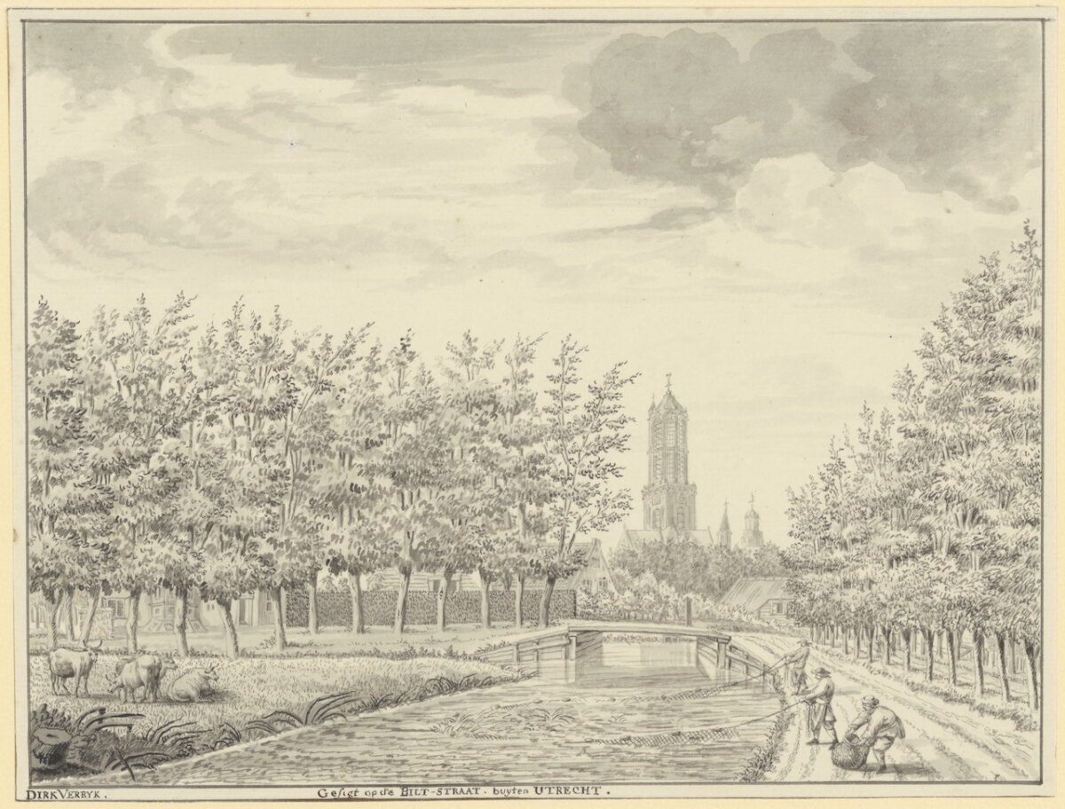 Gesigt op de Bilt-straat buiten Utrecht (Dirk Verrijk 1786). Coll. Atlas Munnick van Cleeff