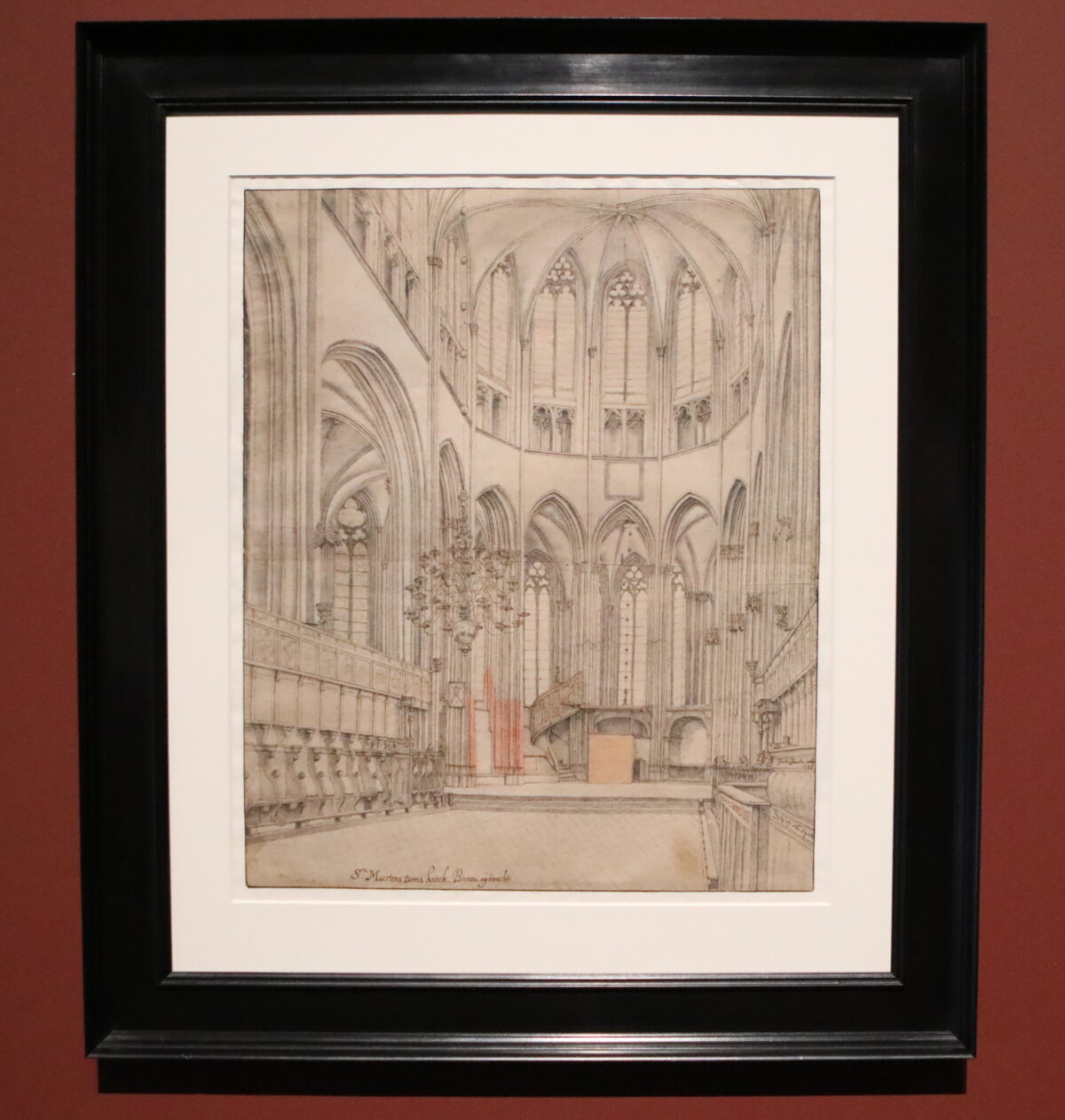 Koor van de Domkerk getekend door Saenredam in 1634. Collectie: Atlas Munnicks van Cleeff.