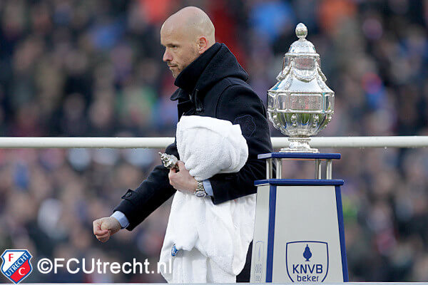 FC Utrecht grijpt naast de beker en trainer Ten Hag mag met troostprijsje naar huis. Foto: Frank Zilver