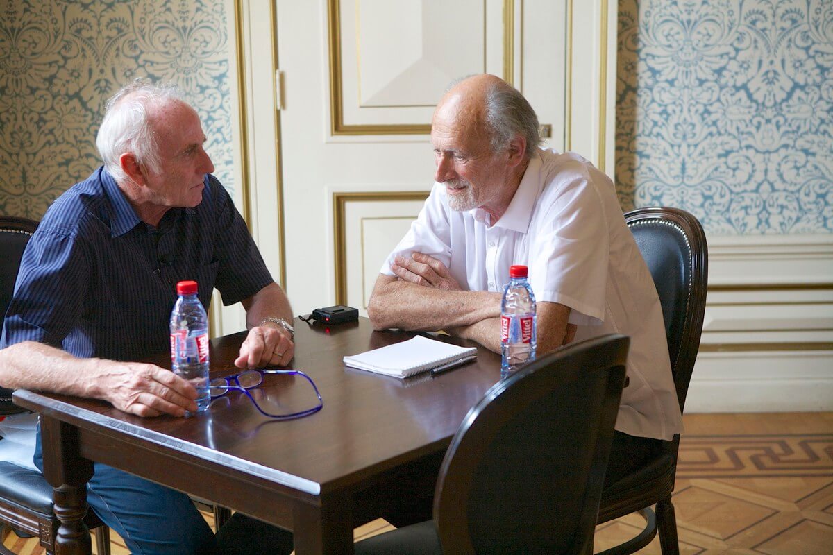 Herinneringen aan 2015: Nestorix in gesprek met Joop Zoetemelk. Foto: Ton van den Berg