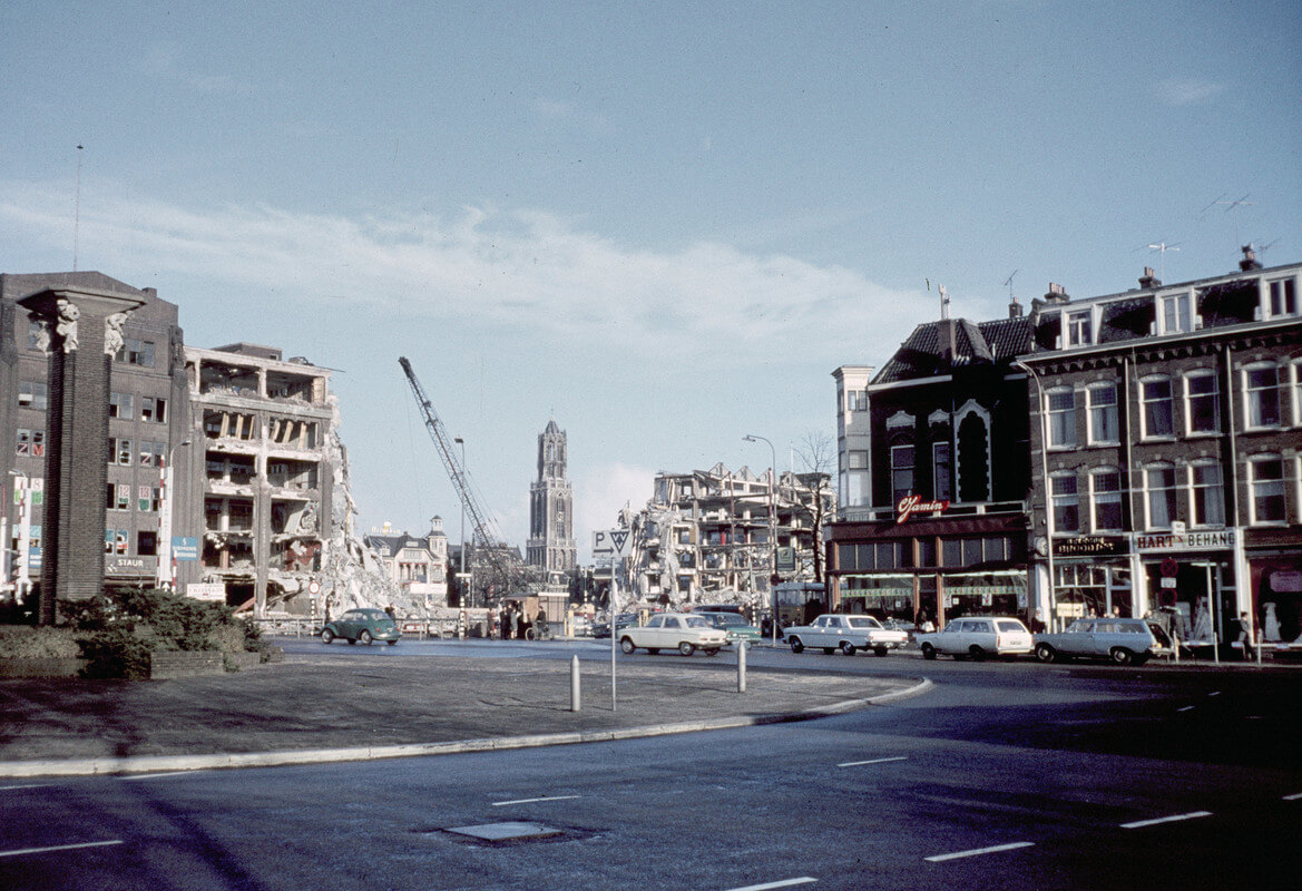 Sloop van het enorme Jaarbeursgebouw aan het Vredenburg in 1970. Foto: Het Utrechts Archief