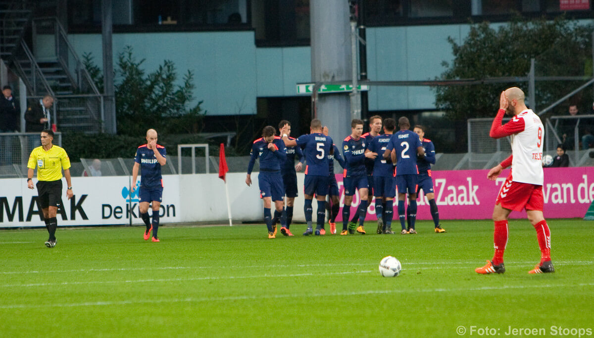 PSV juicht en Boymans baalt. Foto: Jeroen Stoops