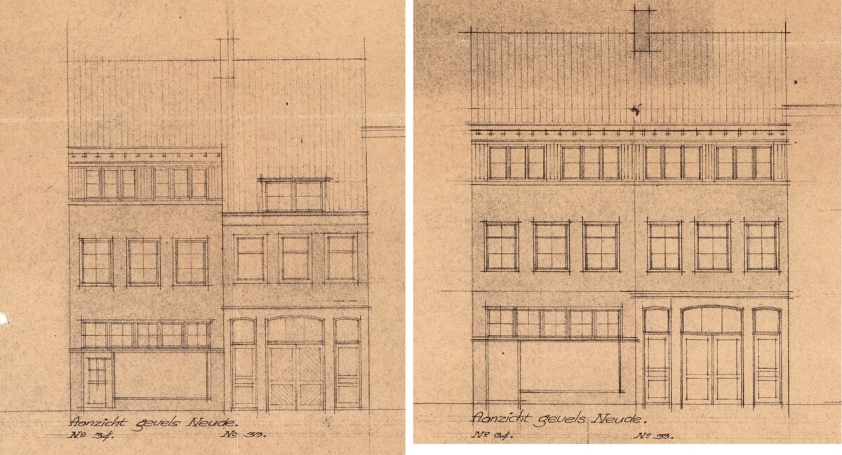 Gedeelte van de bouwtekening 1949. Foto: HUA