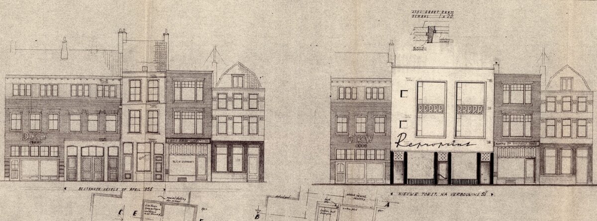 Bouwtekening 1956. Foto: HUA
