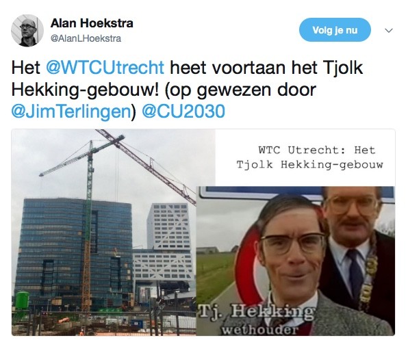 Het aangepaste voorstel voor het WTC Utrecht. Foto: Twitter