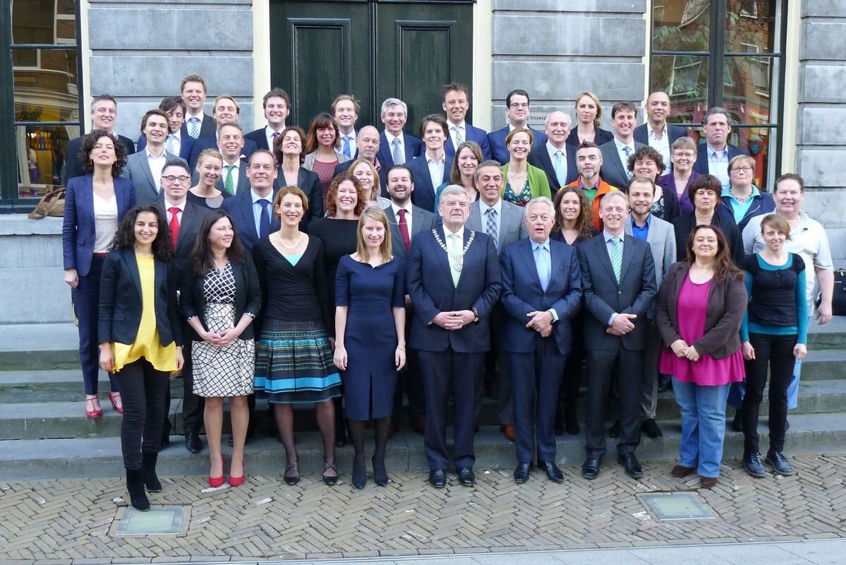 De gemeenteraad (in maart 2014) en trots. Foto: Ton van den Berg