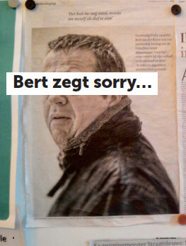 Bert van der Roest in Straatnieuws dat vrijdag uitkomt. Illustratie; Straatnieuws