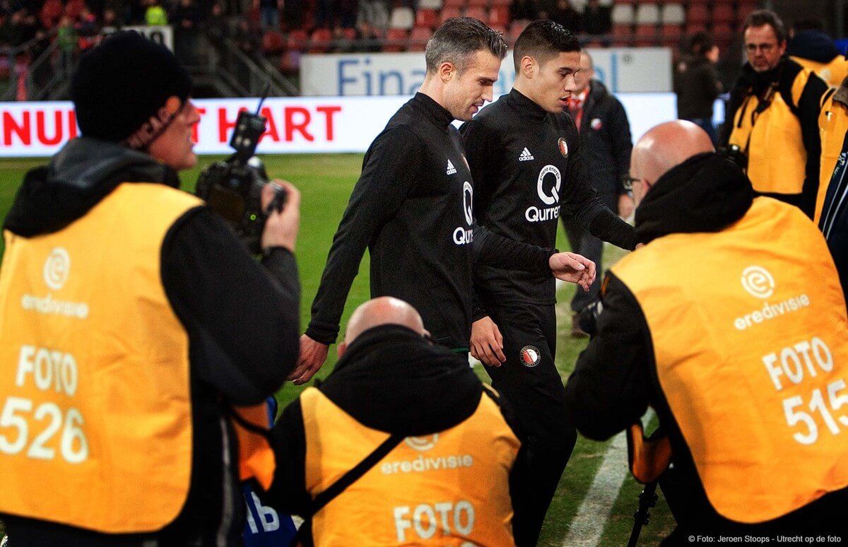 Veel (pers)aandacht in Utrecht voor Van Persie. Foto: Jeroen Stoops