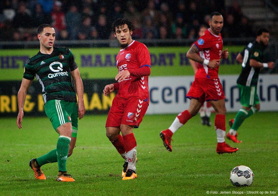 Ayoub en Amrabat; vanaf volgend seizoen weer teamgenoten bij Feyenoord. Foto: Jeroen Stoops.