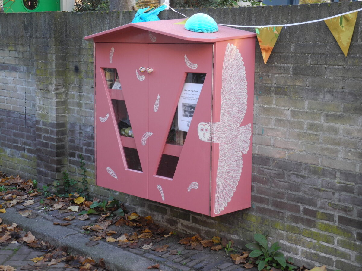 Een kunst-kastje op de Flieruilensteeg. Foto: JvW