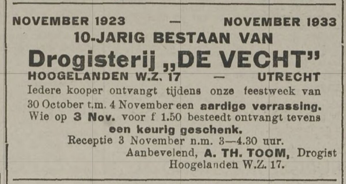 Utrechts Nieuwsblad, november 1933
