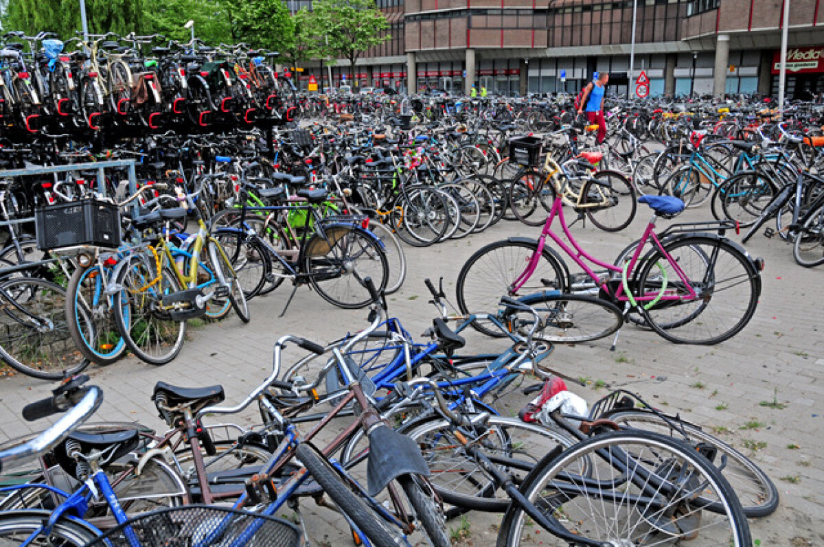 Fietsenstalling op het Smakkelaarsveld. Foto: HUA (juni 2013)