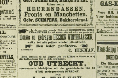 14 september 1893, Utrechtsch Nieuwsblad. Toen was nummer 86 nog nummer 92.