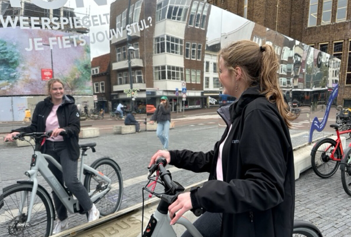 De ‘Reflection Ride’ spiegel op het Neude. Foto: DB