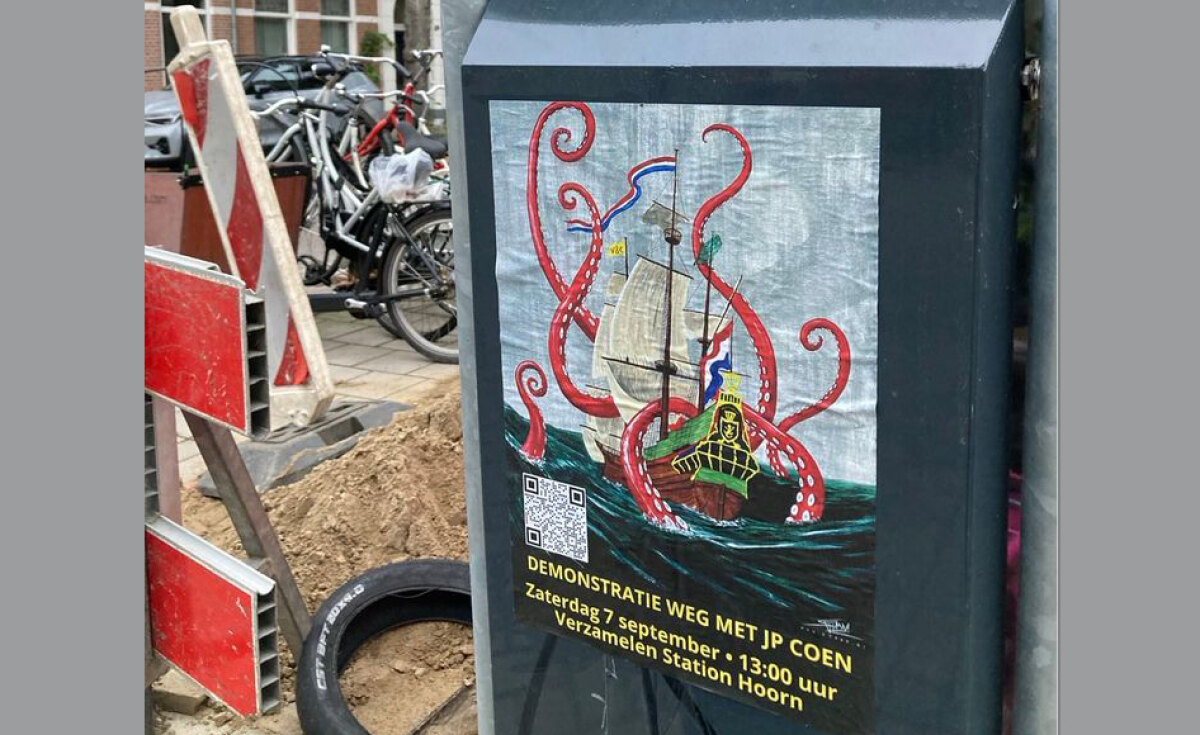 Affiche op de JP Coenstraat in Utrecht. Foto: GG