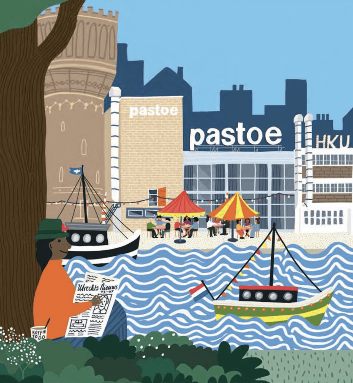 De Pastoefabriek aan de Jutfaseweg. Illustratie: Ellen de Bruijn