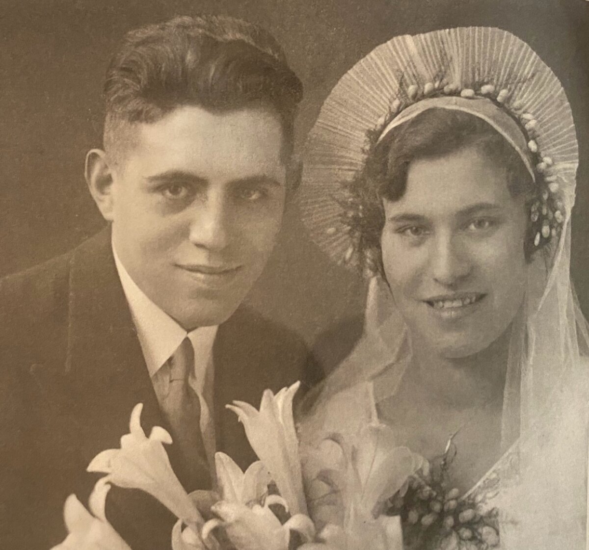 Louis Keizer en Betsy Keizer-Haas bij hun huwelijk in 1934. Foto: familiearchief