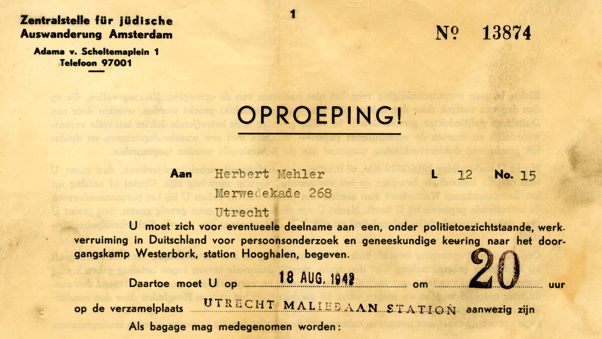 Detail van de oproep