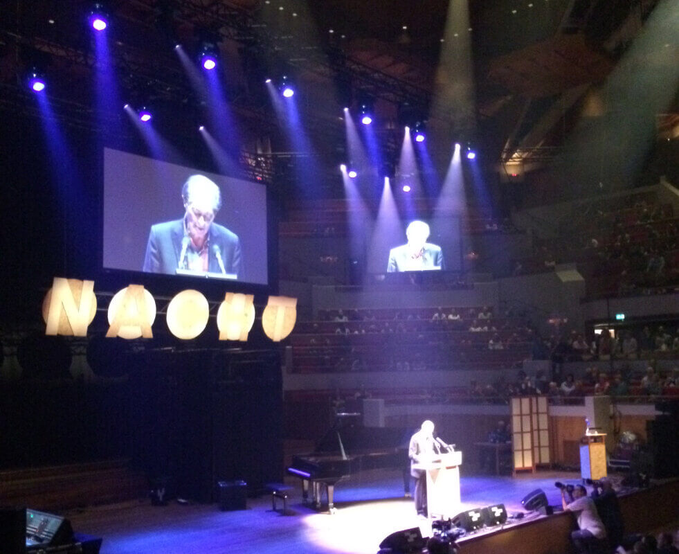 20 september 2014 - Remco Campert bij de Nacht van de Poëzie. Foto: JT