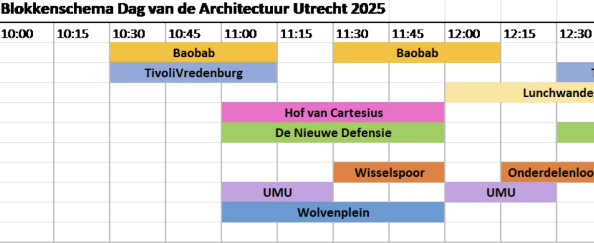 Een deel van het Utrechtse programma op de dag van de architectuur