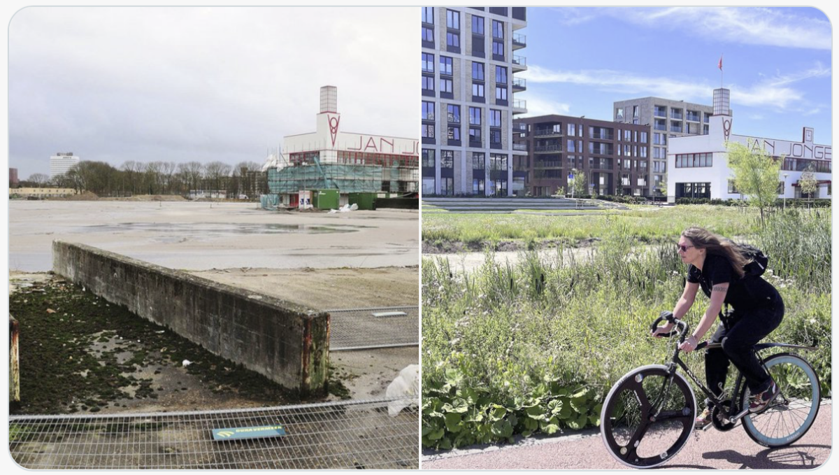 De Kanaalweg (De Nieuwe Defensie), gefotografeerd in 2018 en door Edwin Lucas in 2025.