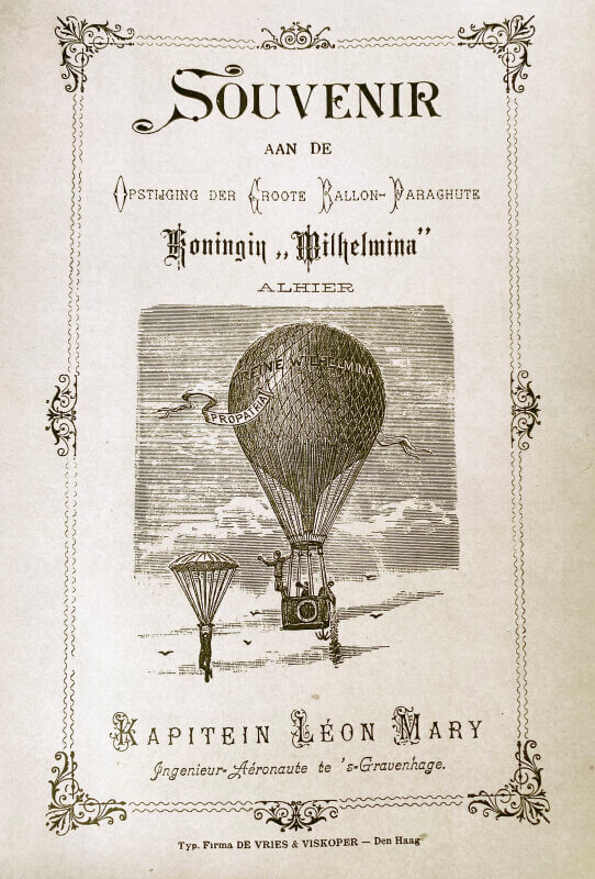 Een door Bokhove gevonden 'souvenir' van een ballonvaart van Léon Mary