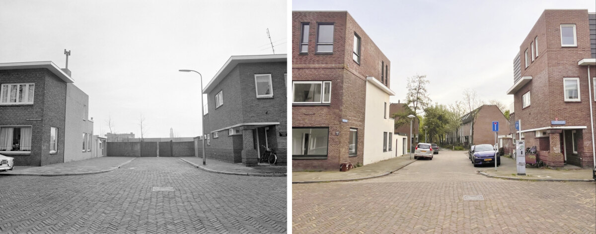 De Van Swindenstraat, gefotografeerd in 1976 en door Edwin Lucas in 2024.