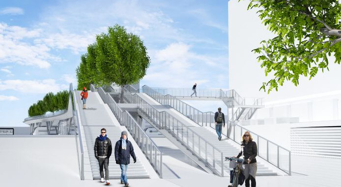 De Rabobrug volgens toekomsttekening. Illustratie: CU2030