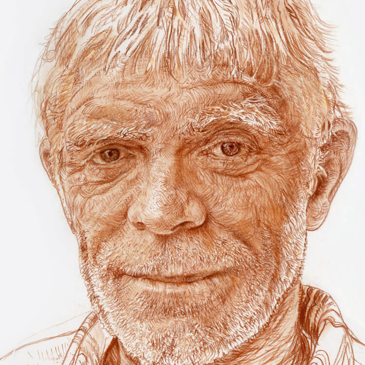 Portret van Peter Winnen door Kees Wennekendonk, ook te zien in Hotel Héroique