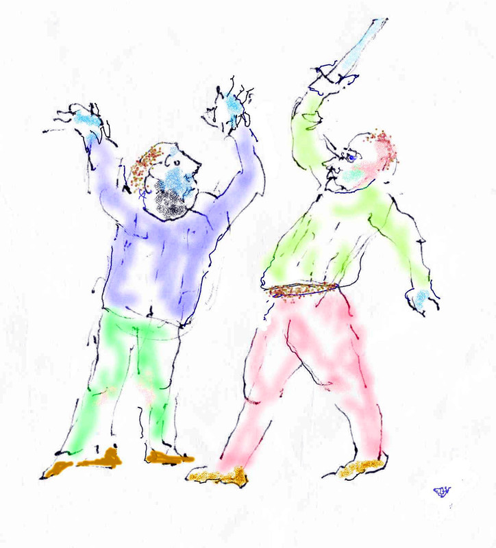Kain en Abel. Illustratie Theo van de Vathorst