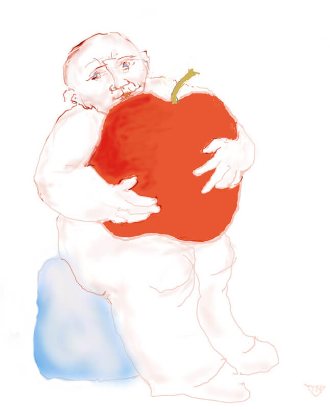 And all was for an apple. Illustratie Theo van de Vathorst
