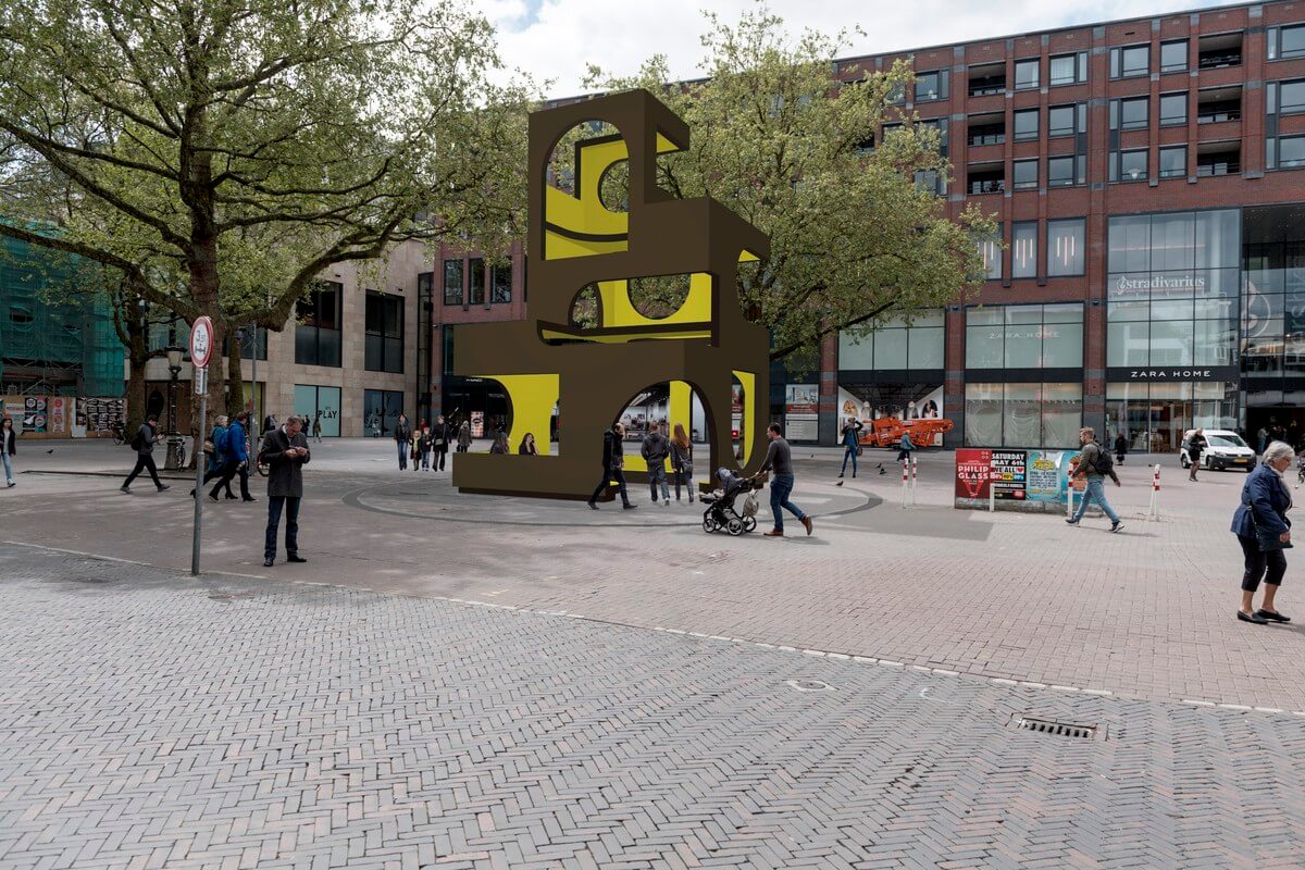 Een van de vijf ontwerpen voor het Vredenburgplein, deze van Krijn de Koning. Foto: CU2030