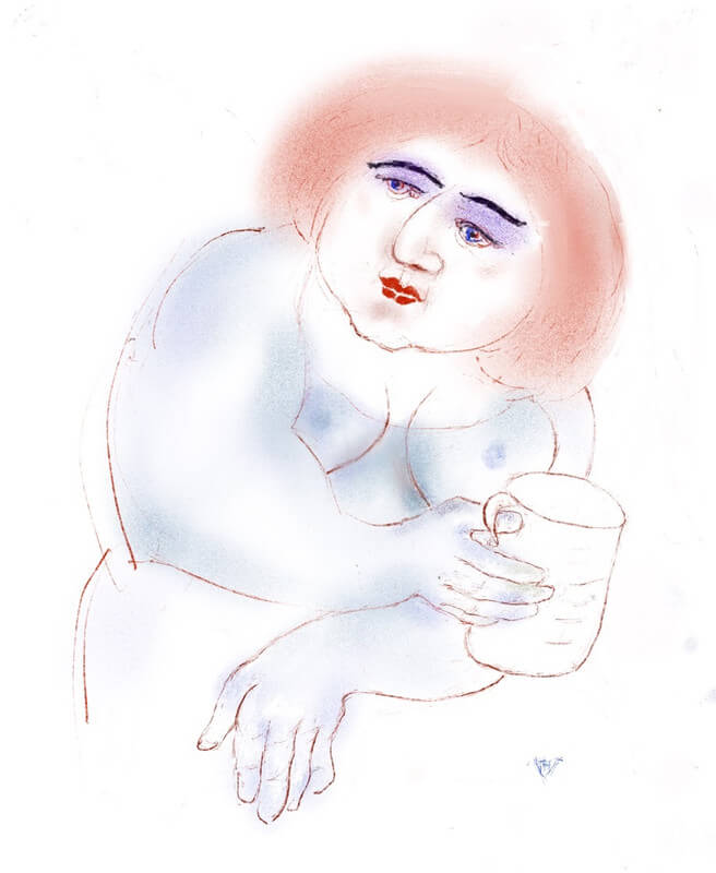 Melkmeisje. Illustratie Theo van de Vathorst