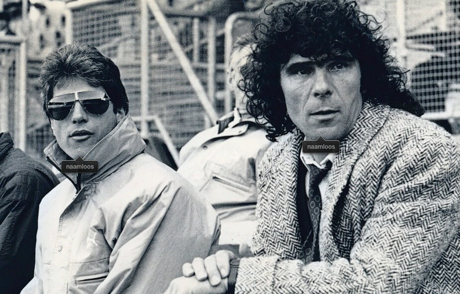 Han Berger en Wim van Hanegem op de bank bij FC Utrecht. Foto: Boek 40 jaar FC Utrecht