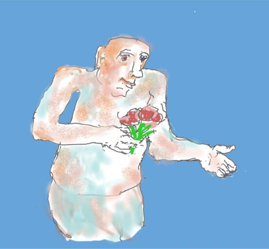 Een bloemetje voor alle jarigen. Illustratie Theo van de Vathorst