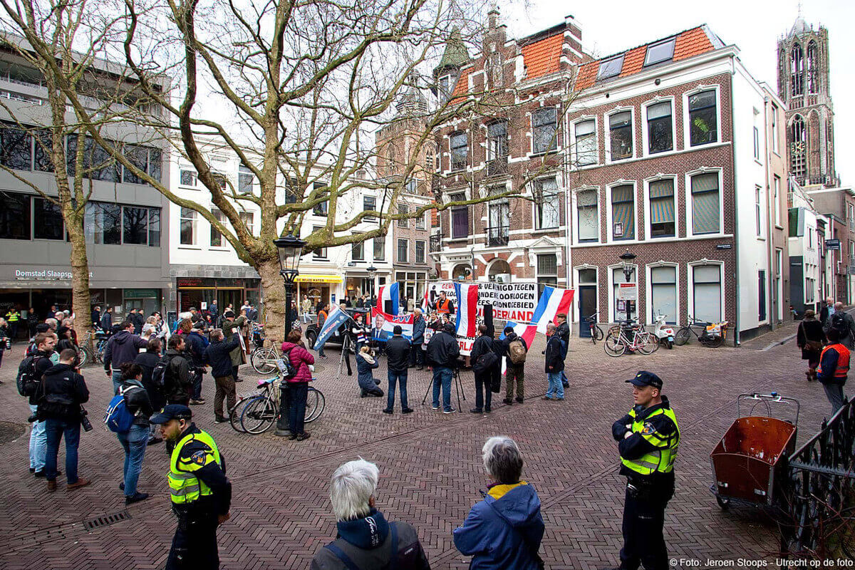Een Pegidabijeenkomst op de Mariaplaats in 2017. Foto: Jeroen Stoops