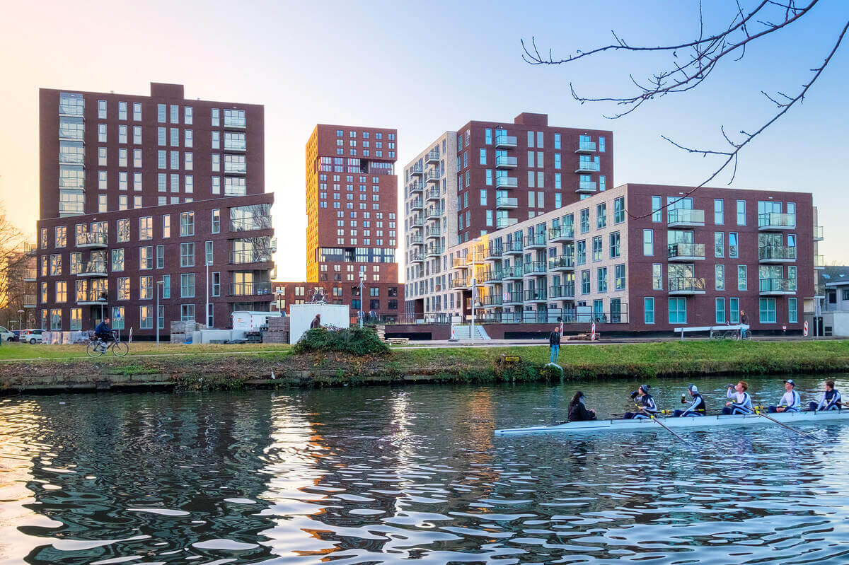 De bouwhoogtes van Max, Lux en Pax worden maatgevend voor de aanblik van de nieuwe wijk Merwede. Foto: Gemeente Utrecht/Corné Bastiaansen
