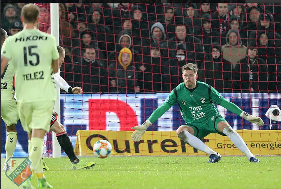 David Jensen in topvorm kan in zijn eentje niet de beker veilig stellen. Foto: FC Utrecht