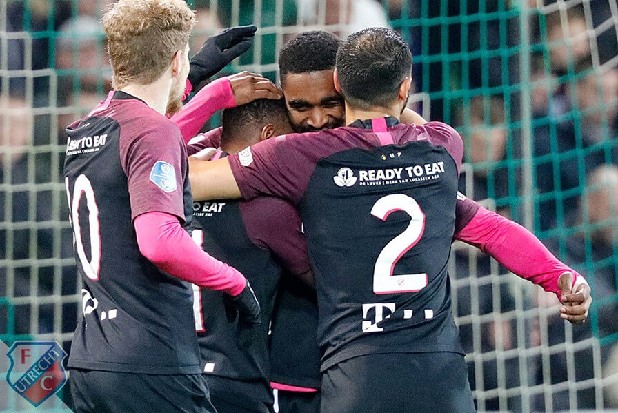Blijdschap bij FC Utrecht na de 0-1l. Foto: FC Utrecht