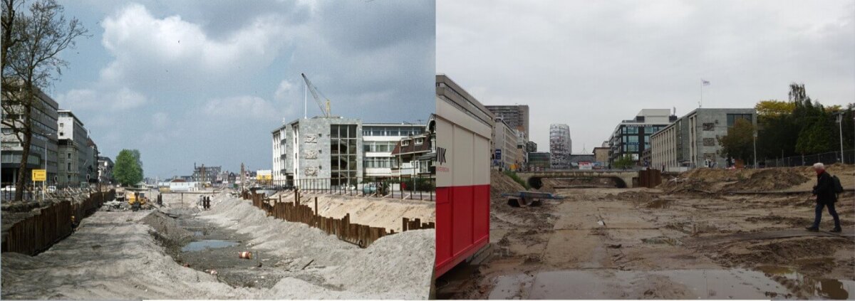 De singel toen (beginjaren '70) en nu (oktober 2019). Foto's: HUA en P. Swieringa