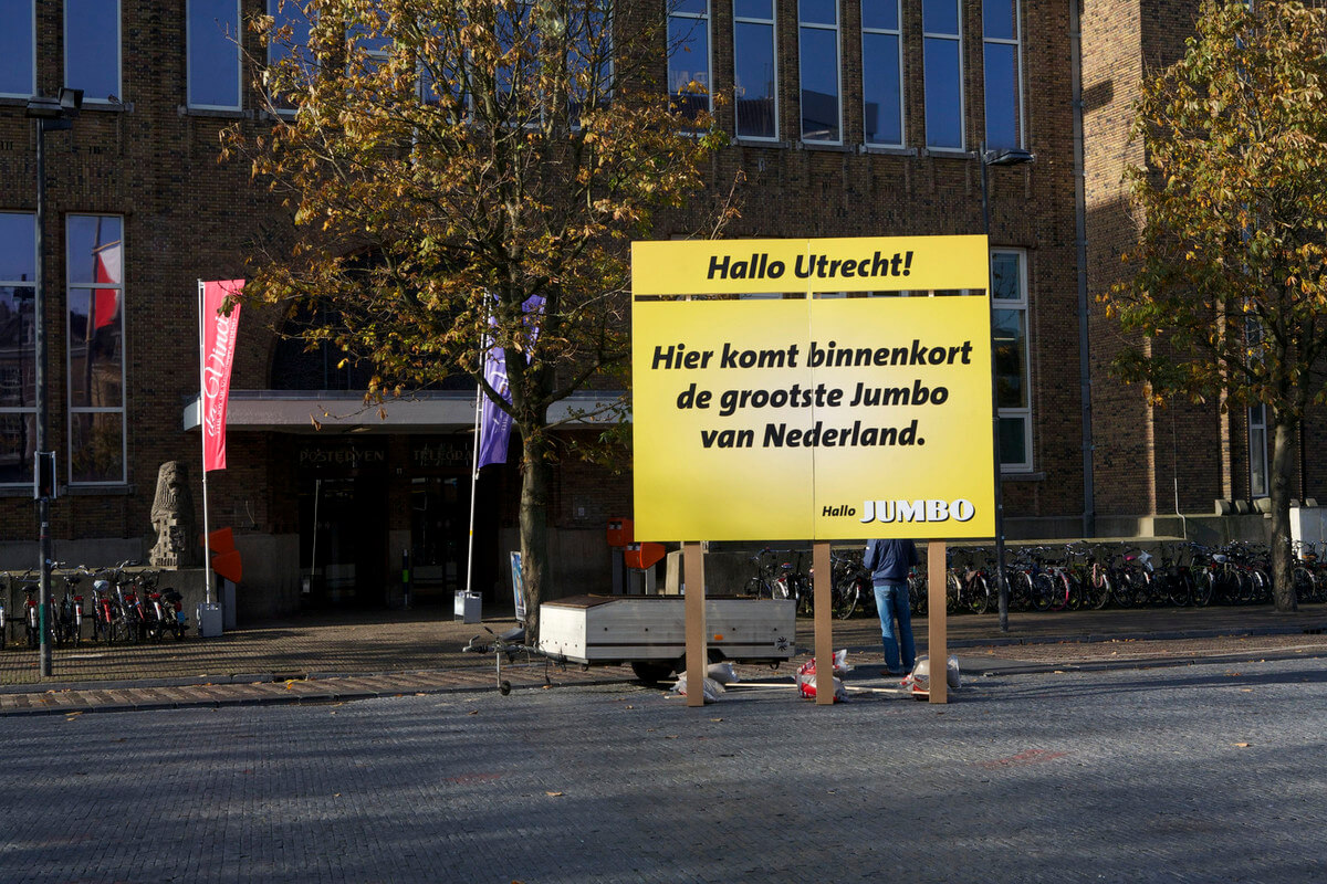 Reclamestunt Jumbo scoort op Neude