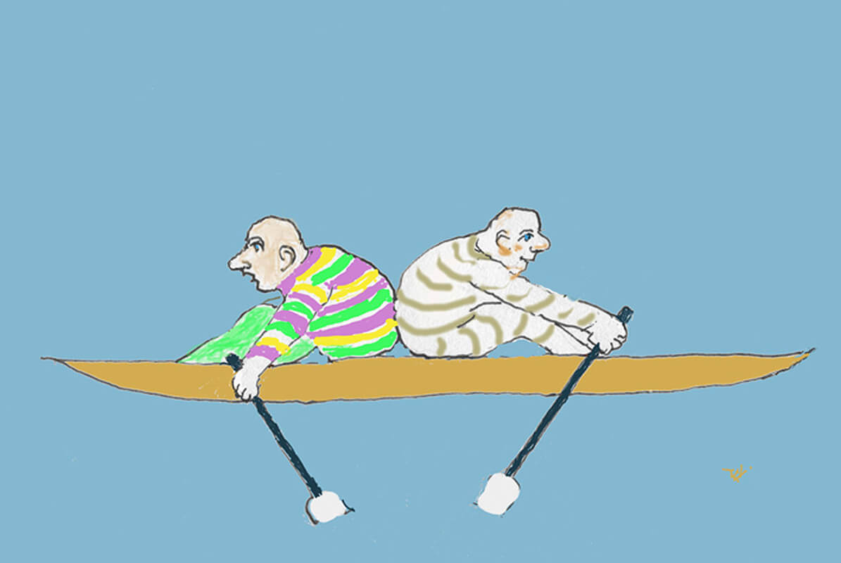 Stilstand. Illustratie Theo van de Vathorst