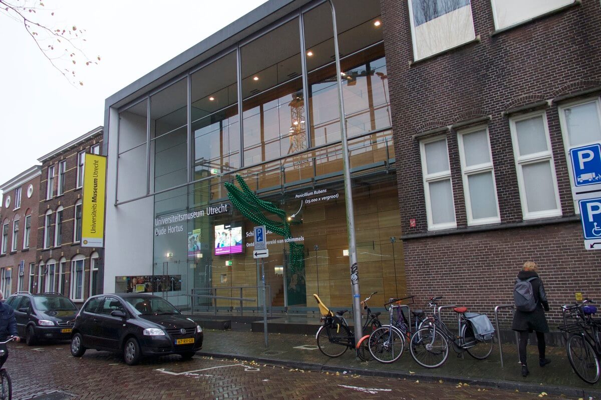 De gevel van het Universiteitsmuseum moet wijken voor horeca. Foto: Ton van den Berg