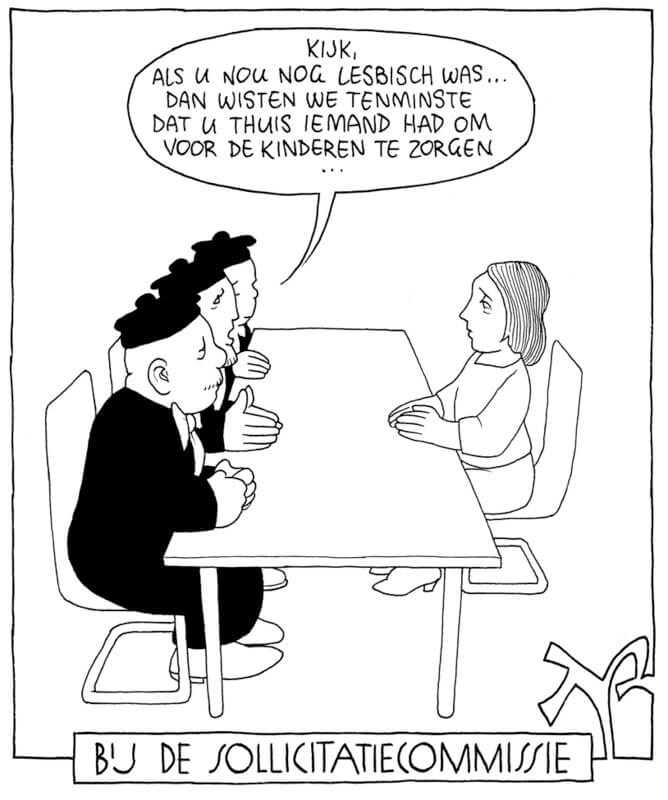 Tekening uit 2009 die Niels Bongers maakte voor het U-blad.