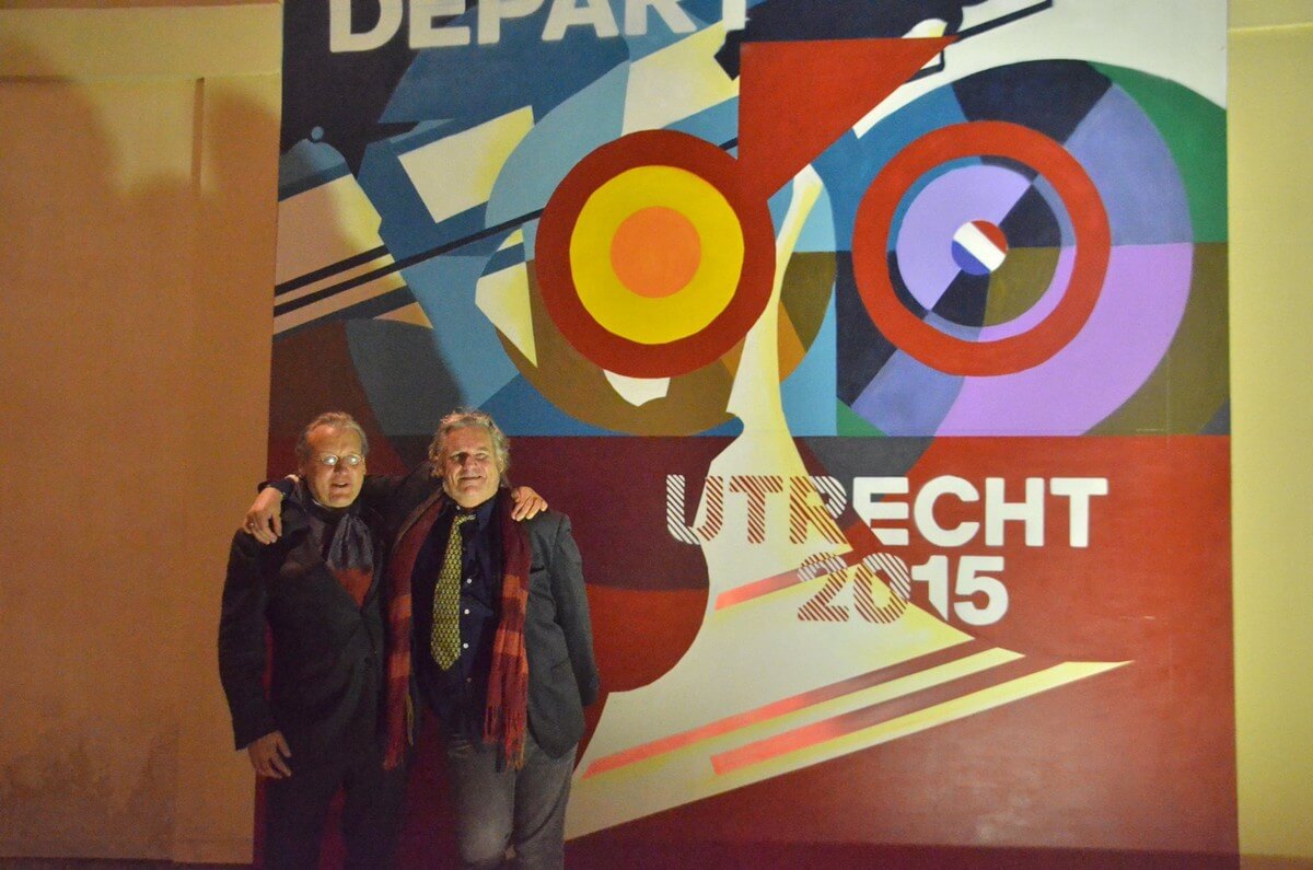 Jan Fokkens en Jeroen Wielaert bedachten in cafe Vooghel het idee om de Tour naar Utrecht te halen. Foto: J. Wielaert