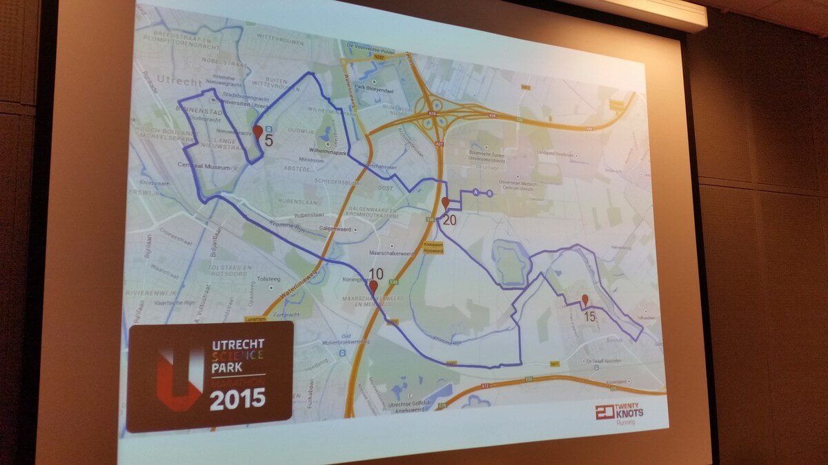 Het parcours van de Utrechtse marathon. Foto: P. Boender